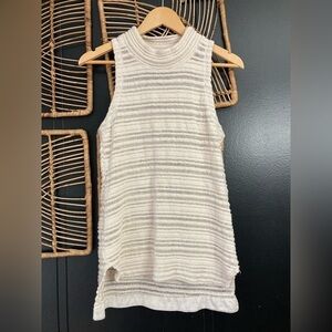 Dolan left coast collection cotton/linen cream off white open knit tunic sweater